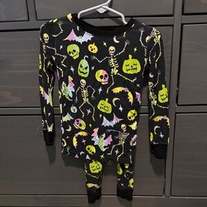 Little Sleepies Halloween Skeleton Pajama Set - Black and Neon